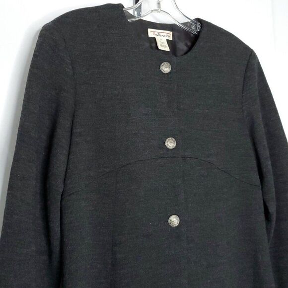 Talbots Wool Knit Midi Dress 10 Empire Waist Long Sleeve Heather Gray Modest - Picture 4 of 8